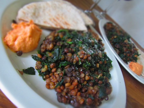 pita and hummous on the side