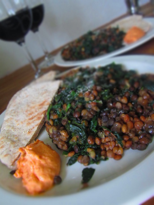 spinach and lentils