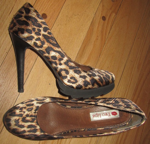 Satin leopard platforms