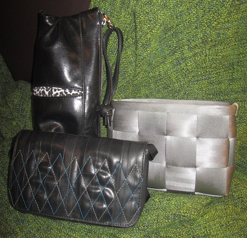 three hand-made bags