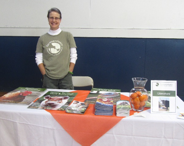 Barb at the poster table