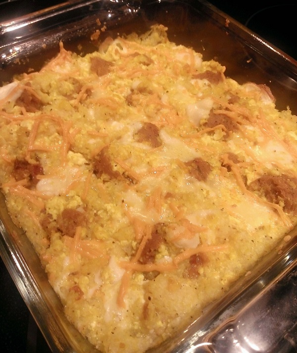 Grits casserole - out of the oven