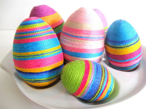 yarn-wrapped eggs